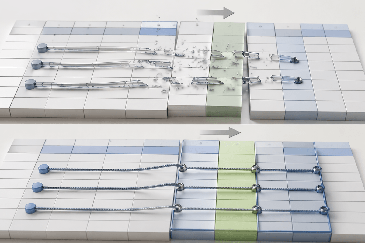 When formulas keep snapping, switch to more resilient patterns